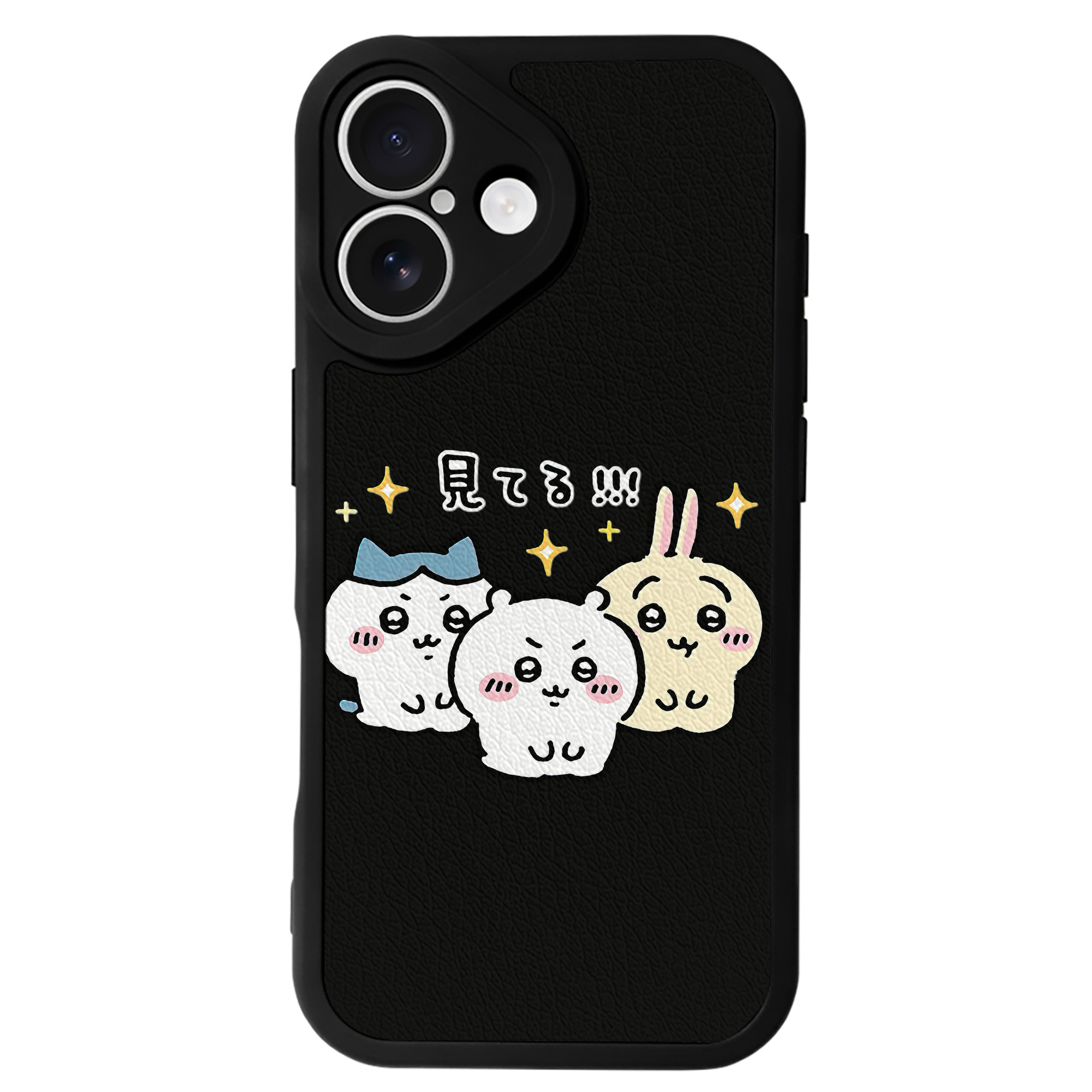 （画像用） ちいかわ ハチワレ Chii-kawa hachiware 【iPhone 16シリーズ対応】シリコンスマホケース（レザー調） 材質：シリコン